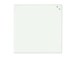 Tableau verre naga magnétique 45x45cm kit fixation mur coloris blanc