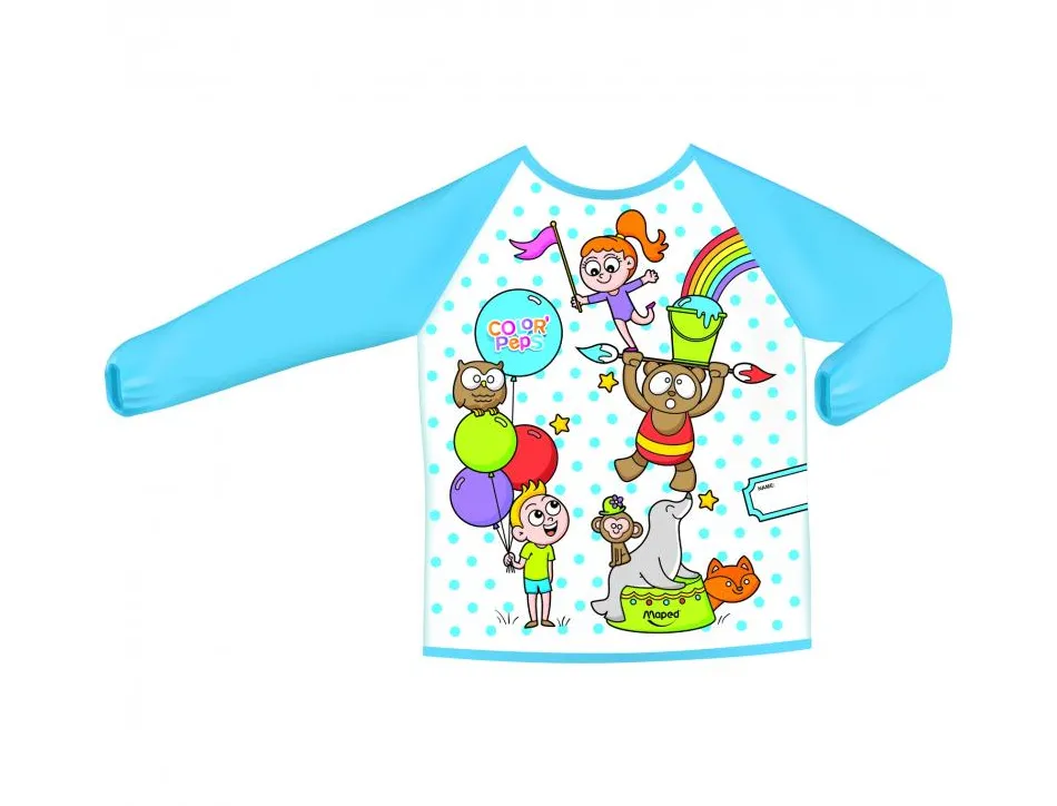 Tablier peinture maped enfant qualite sup manches longues souple et impermeable de 18 mois a 5 ans