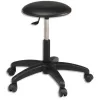 Tabouret bas standard vinyle sur roulettes reglable en hauteur coloris noir