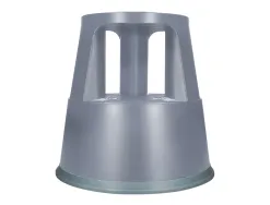 Tabouret q-connect plastique roues caoutchouc rétractables 2 niveaux base 44cm hauteur 43cm poids 2.9kg coloris gris