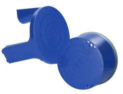 Tabouret q-connect plastique roues caoutchouc rétractables 2 niveaux base 44cm hauteur 43cm poids 2.9kg coloris bleu