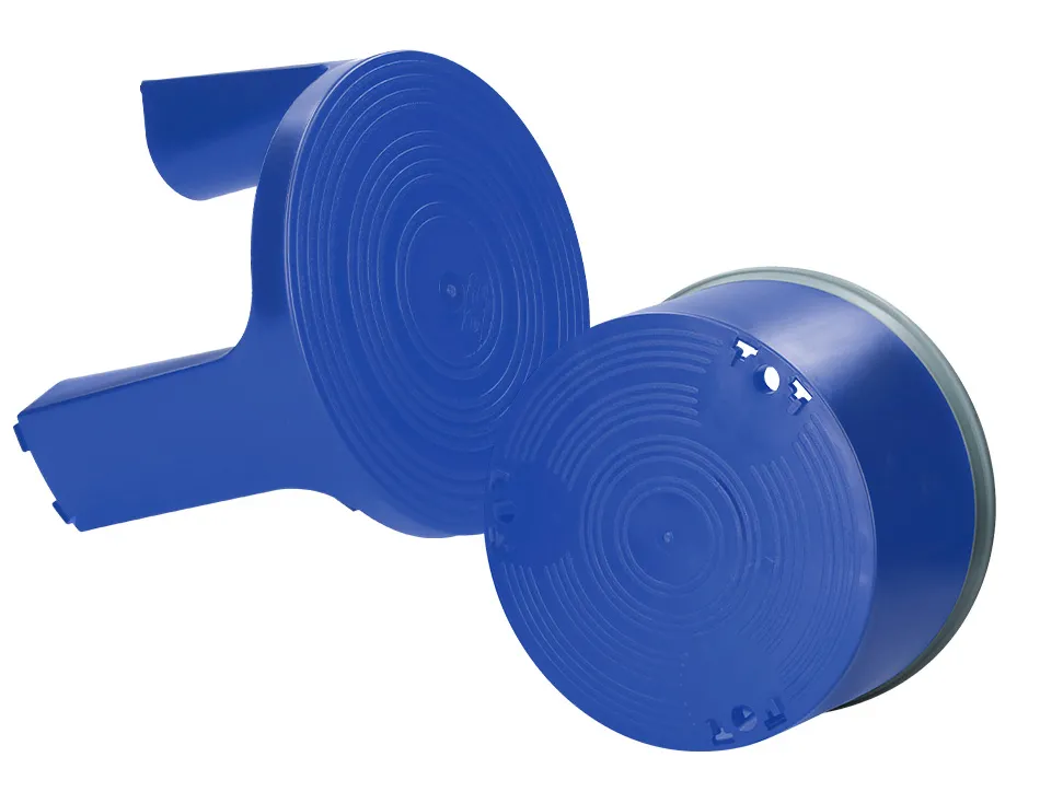 Tabouret q-connect plastique roues caoutchouc rétractables 2 niveaux base 44cm hauteur 43cm poids 2.9kg coloris bleu