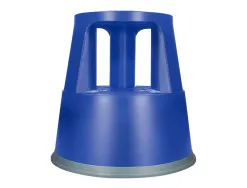Tabouret q-connect plastique roues caoutchouc rétractables 2 niveaux base 44cm hauteur 43cm poids 2.9kg coloris bleu