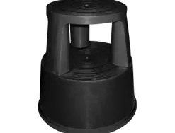 Tabouret q-connect plastique roues caoutchouc rétractables 2 niveaux base 44cm hauteur 43cm poids 2.9kg coloris noir