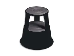 Tabouret safetool métal 3 roues pivotantes escamotables 2 niveaux anti-dérapant coloris gris