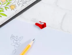 Taille-crayon liderpapel metallique 1 usage coloris rouge