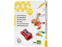 Taille-crayon liderpapel metallique 1 usage coloris rouge