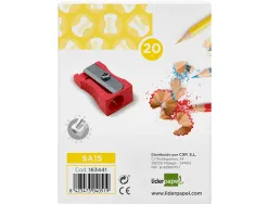 Taille-crayon liderpapel metallique 1 usage coloris rouge