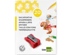 Taille-crayon liderpapel metallique 1 usage coloris rouge