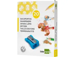 Taille-crayon liderpapel metallique 1 usage coloris bleu