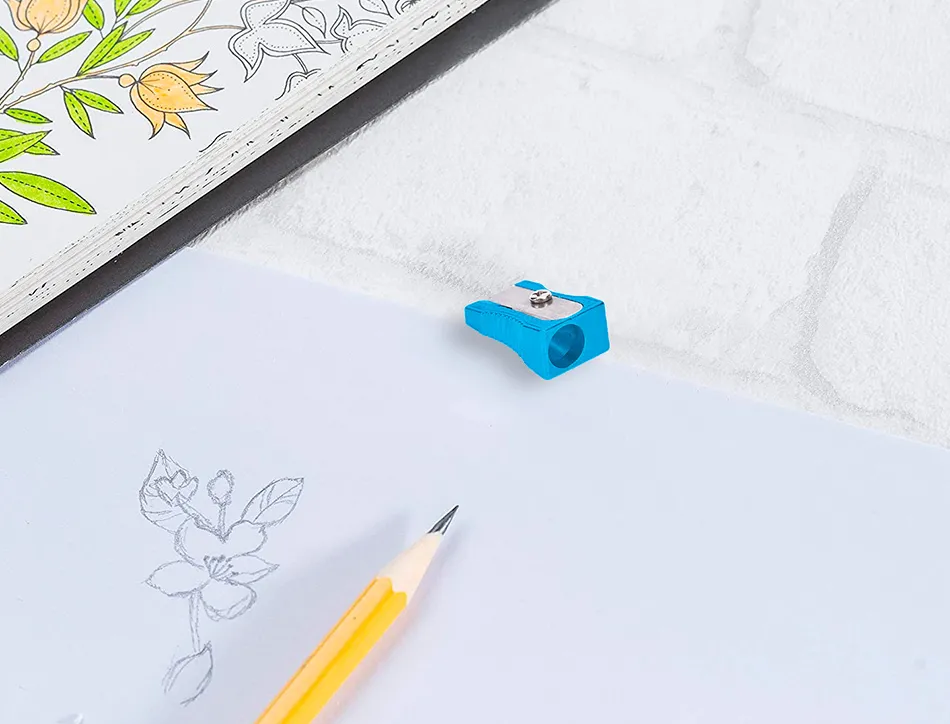 Taille-crayon liderpapel metallique 1 usage coloris bleu