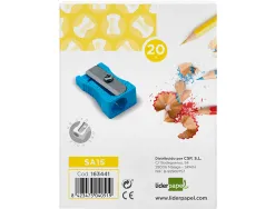 Taille-crayon liderpapel metallique 1 usage coloris bleu