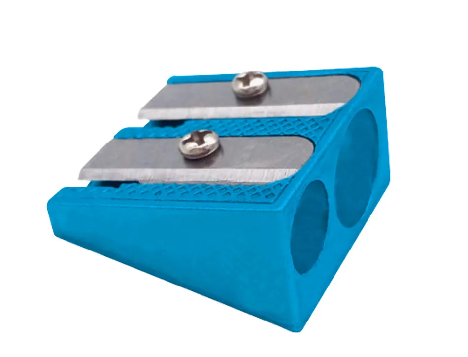 Taille-crayon liderpapel metallique 2 usages coloris bleu