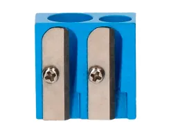Taille-crayon liderpapel metallique 2 usages coloris bleu