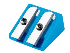 Taille-crayon liderpapel metallique 2 usages coloris bleu