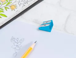 Taille-crayon liderpapel metallique 2 usages coloris bleu