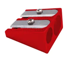 Taille-crayon liderpapel metallique 2 usages coloris rouge