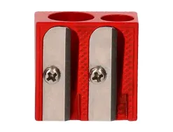 Taille-crayon liderpapel metallique 2 usages coloris rouge