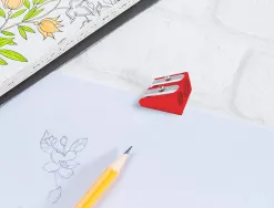 Taille-crayon liderpapel metallique 2 usages coloris rouge