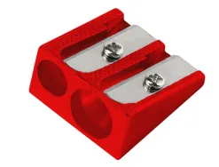 Taille-crayon liderpapel metallique 2 usages coloris rouge