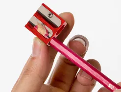 Taille-crayon liderpapel metallique 2 usages coloris rouge