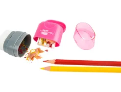 Taille-crayon liderpapel plastique réservoir gomme sans pvc 2 usages coloris assortis