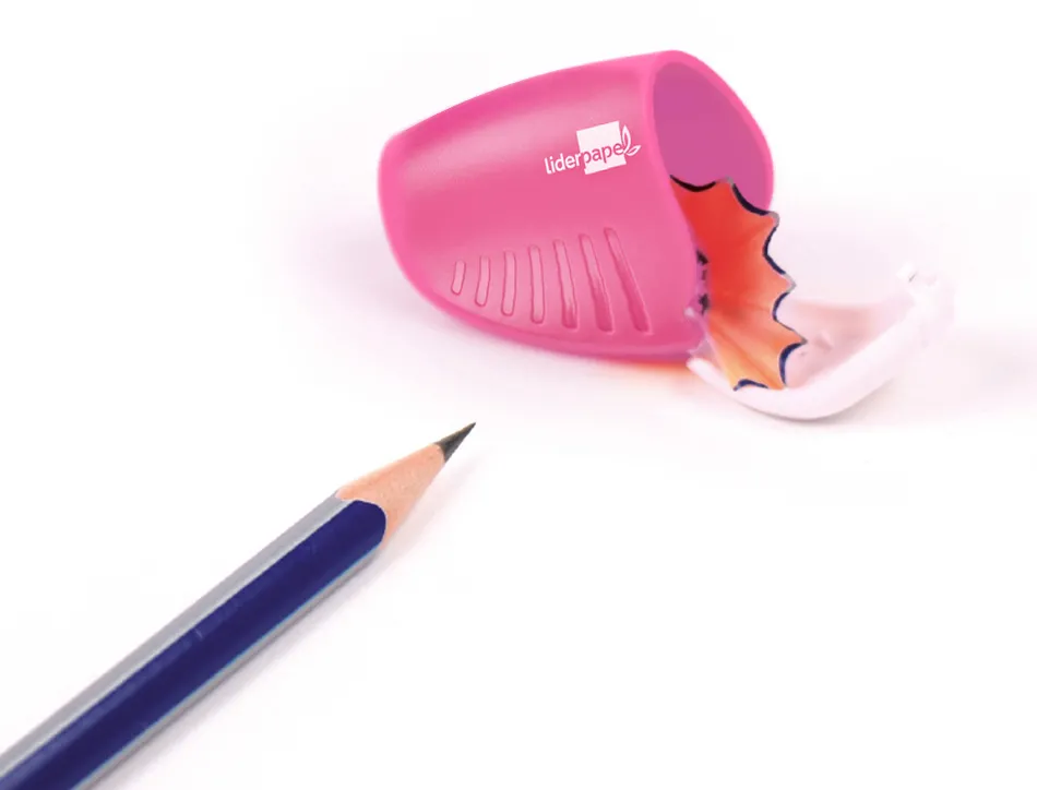 Taille-crayon liderpapel plastique réservoir à copeaux non détachable 1 usage coloris assortis