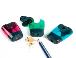 Taille-crayon liderpapel plastique intérieur métal réservoir protecteur de lame 1 usage coloris assortis