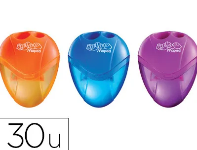 Taille-crayon maped i-gloo réservoir 2 usages coloris assortis présentoir 30 unités