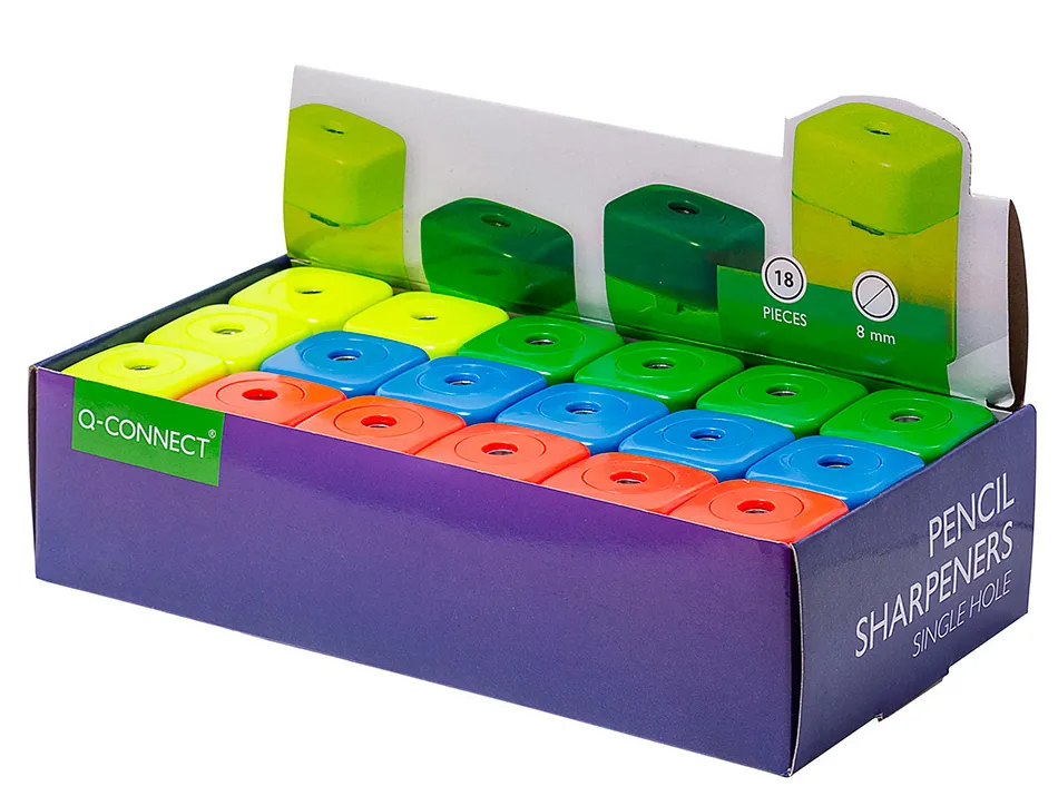 Taille-crayon q-connect économique réservoir plastique transparent 1 usage
