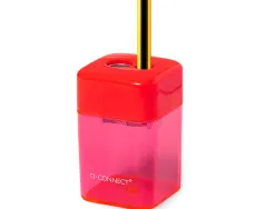Taille-crayon q-connect économique réservoir plastique transparent 2 usages