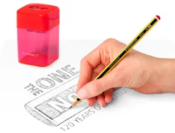 Taille-crayon q-connect économique réservoir plastique transparent 2 usages
