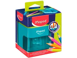 Taille-crayons maped lectrique a pile 1 trou diametre 6 a 8mm avec reservoir bicolore