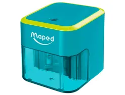 Taille-crayons maped lectrique a pile 1 trou diametre 6 a 8mm avec reservoir bicolore