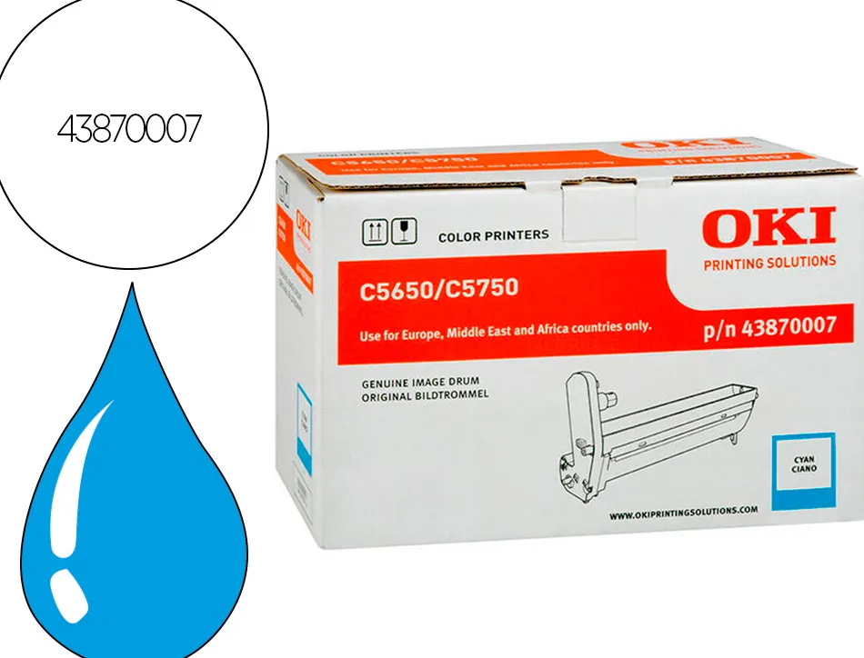 Tambour oki c5650 couleur cyan 20000 pag