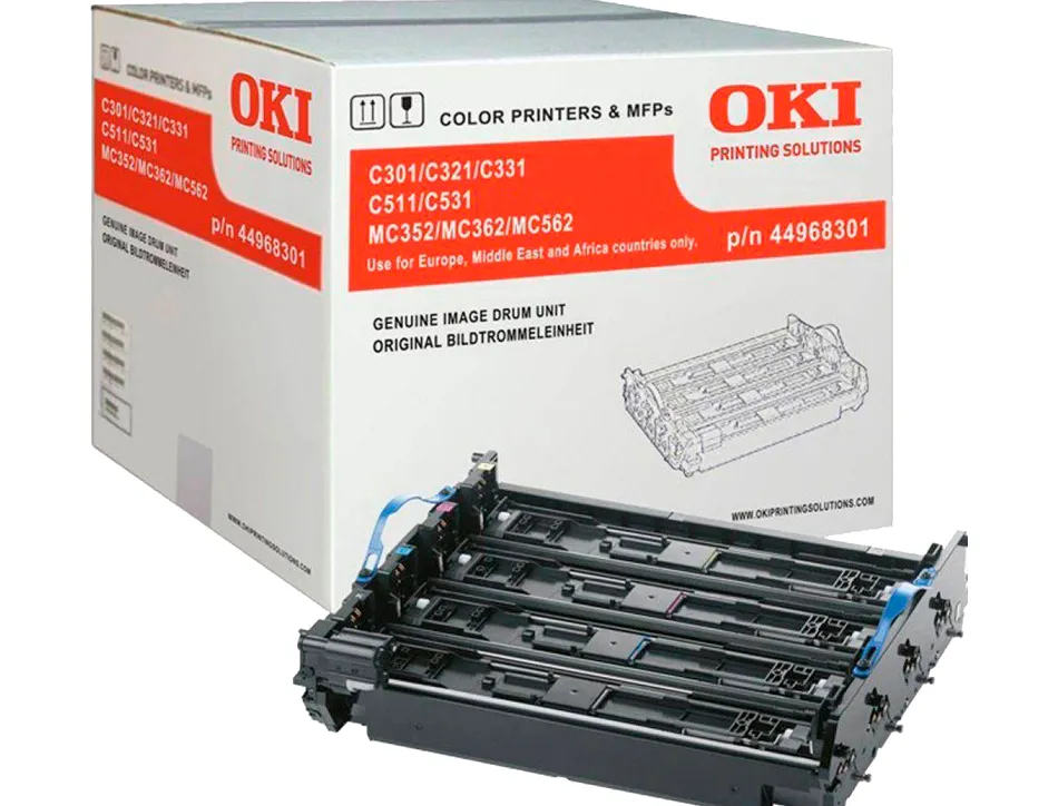 Tambour oki pour mc332/mc342/ mc352/mc362/mc562/c301/321/331/511/531 20.000 pages pack jaune cyan magenta noir
