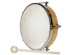 Tambourin éditions fuzeau peau naturelle livré avec mailloche diamètre 20cm