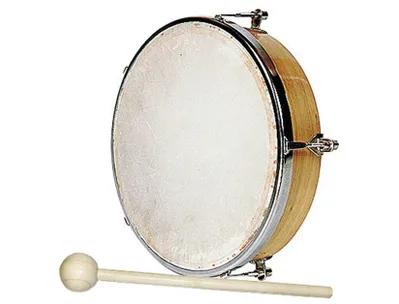 Tambourin éditions fuzeau peau naturelle livré avec mailloche diamètre 20cm