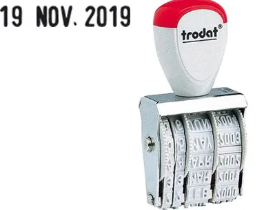 Tampon dateur trodat 1010 encrage séparé changement par molette date 4mm utilisation avec tampon encreur