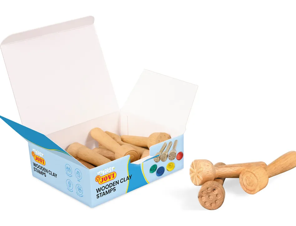 Tampon pate a modeler jovi plastilina baby bois modeles assortis kit scolaire 12 unites