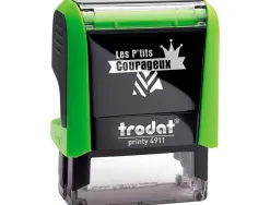 Tampon scolaire trodat enseignant les p'tits courageux bravo tu y es presque empreinte 38x14mm