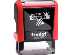 Tampon scolaire trodat enseignant personnalise les p'tits champions champion excellent empreinte 38x14mm