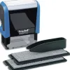Tampon trodat printy 4912t imprimerie mini timbre polices 3/4mm 4 lignes maximum encre noire rouge bleue verte 47x18mm