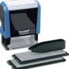 Tampon trodat printy 4913t imprimerie mini timbre polices 3/4mm 5 lignes maximum encre noire et bleue 58x22mm