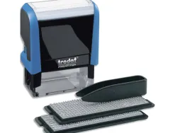 Tampon trodat printy 4913t imprimerie mini timbre polices 3/4mm 5 lignes maximum encre noire et bleue 58x22mm