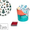 Tampons sodertex christmas 1,3mm + 1 encreur 32 pcs tailles et coloris assortis