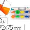 Tampons sodertex formes a gogo en mousse double densite avec poignee 75x75mm 10 pcs coloris assortis