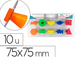 Tampons sodertex formes a gogo en mousse double densite avec poignee 75x75mm 10 pcs coloris assortis