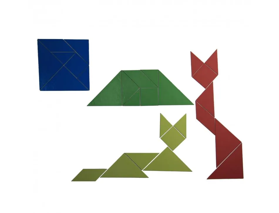Tangrams wissner tangrams magnetiques grand format 20 cm a x 7 pieces de coloris assortis