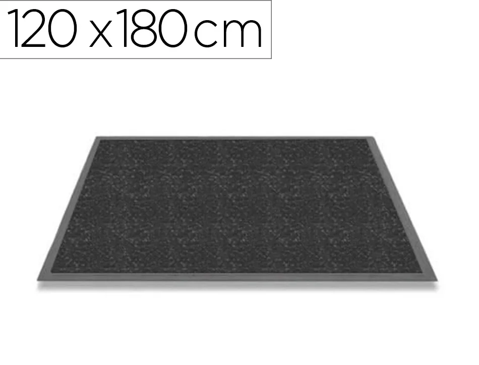 Tapis anti-salissures trafic intense fibres dures grattantes absorbantes semelle pvc 120x180cm coloris gris